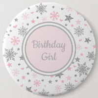 Winter ONEderland Pink Silver Snowflakes Birthday
