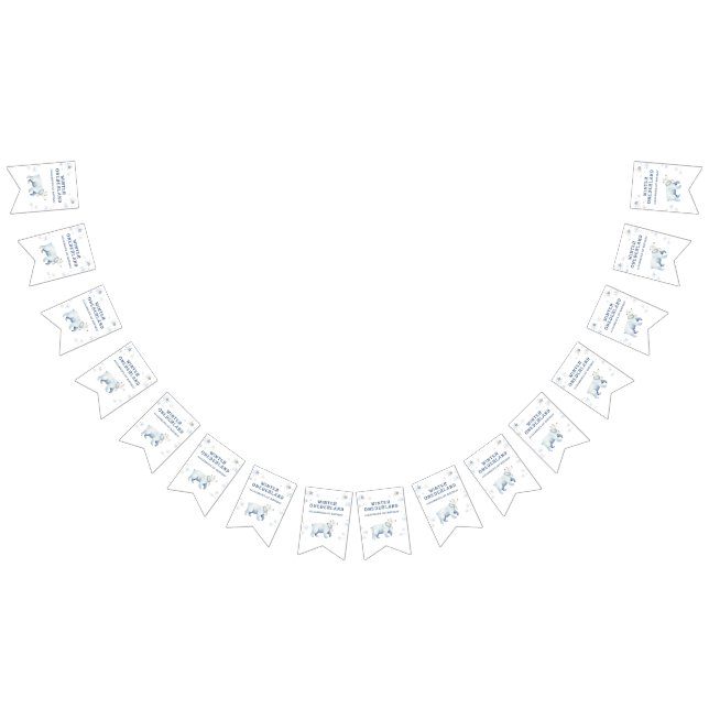 Winter Onederland Polar Bear 1st Birthday  Bunting (All)