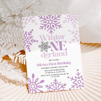 Winter Onederland Purple Snowflake 1st Birthday