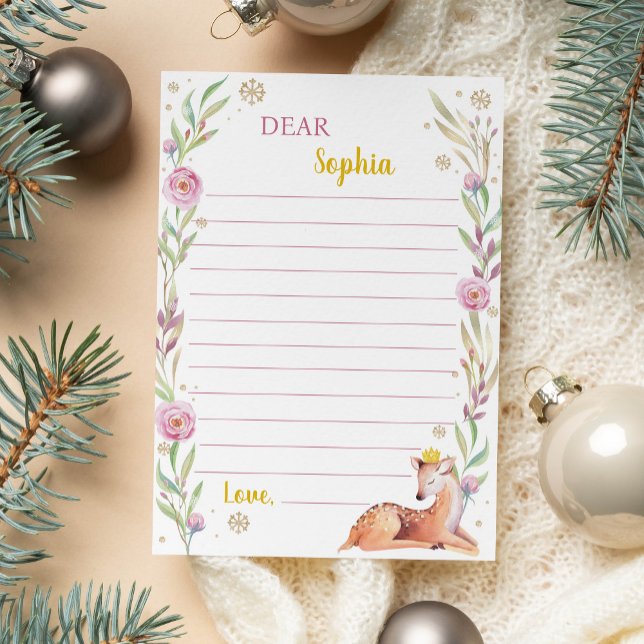 Winter Onederland Reindeer Birthday Time Capsule Thank You Card (Creator Uploaded)