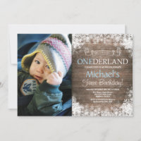 Winter Onederland Rustic Boy 1st Birthday Photo