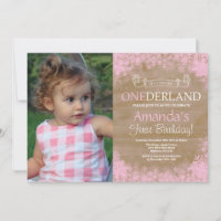 Winter Onederland Rustic Girl 1st Birthday Photo