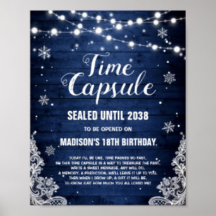 Winter ONEderland Rustic Time Capsule Sign