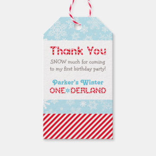 Winter ONEderland Snow Much Candy Stripe Gift Tags