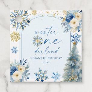 Winter Onederland Snowflake 1st Birthday Party Favour Tags