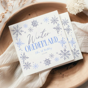 Winter ONEderland Snowflake 1st Birthday Party Napkin