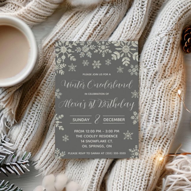 Winter ONEderland, Snowflake First Birthday Party Invitation (Creator Uploaded)