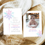 Winter ONEderland Snowflake Girl First Birthday Invitation<br><div class="desc">♥ Winter ONEderland Birthday themed invitation for your perfect celebration.</div>