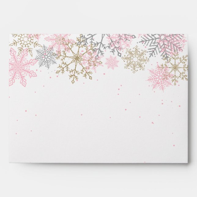 Winter Onederland Snowflake Invitation Envelope (Front)
