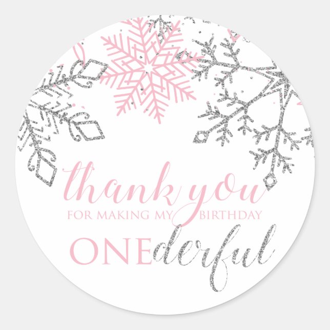 Winter Onederland Snowflake Sticker (Front)
