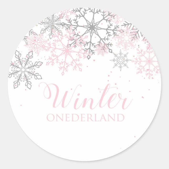 Winter Onederland Snowflake Sticker (Front)