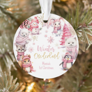 Winter onederland  snowflakes first Christmas Ornament