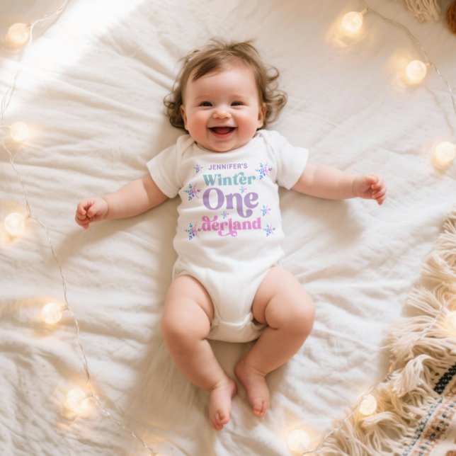 Winter Onederland Snowflakes Girl Snow Birthday Baby Bodysuit (Creator Uploaded)