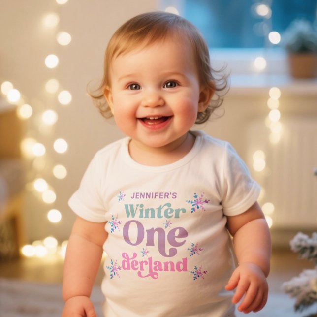 Winter Onederland Snowflakes Girl Snow Birthday Baby T-Shirt (Creator Uploaded)