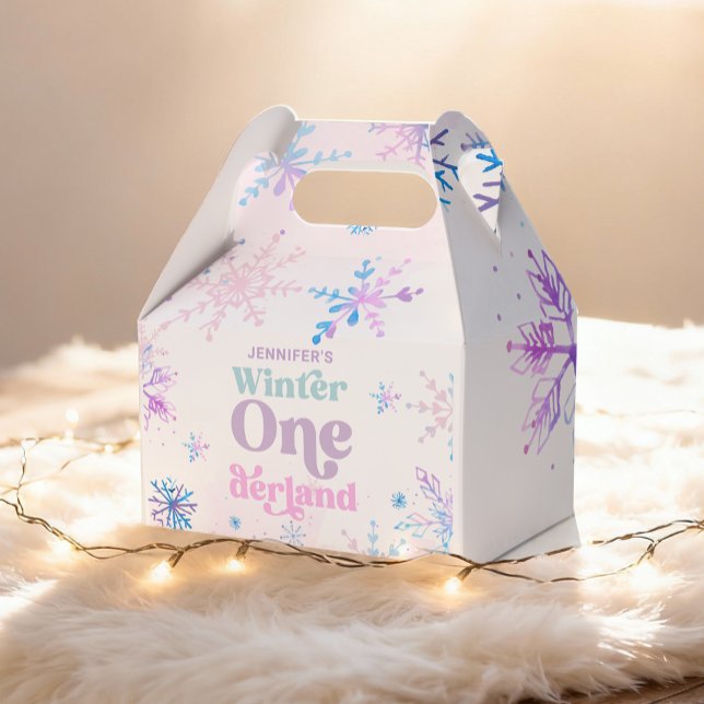 Winter Onederland Snowflakes Girl Snow Birthday Favour Box (Creator Uploaded)