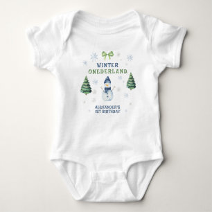 Winter Onederland Snowman 1st Birthday Baby Bodysuit