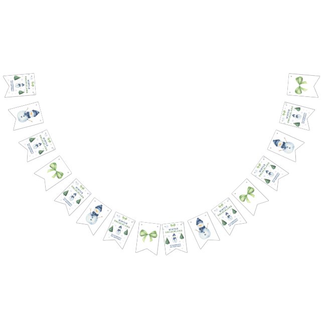 Winter Onederland Snowman 1st Birthday  Bunting (All)