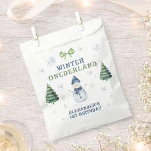 Winter Onederland Snowman 1st Birthday  Favour Bags