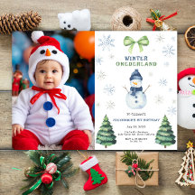 Winter Onederland Snowman 1st Birthday 