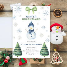Winter Onederland Snowman 1st Birthday 