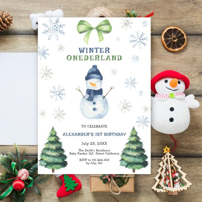 Winter Onederland Snowman 1st Birthday  Invitation (Creator Uploaded)
