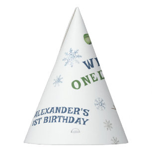 Winter Onederland Snowman 1st Birthday  Party Hat