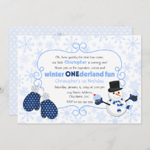Winter ONEderland Snowman Birthday Invitation