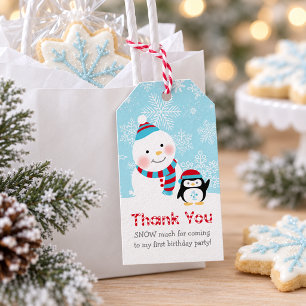 Winter ONEderland Snowman Penguin Snow Much Gift Tags