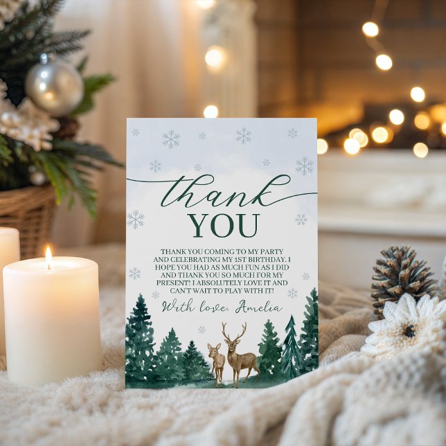 Winter ONEderland Thank You Card (Creator Uploaded)