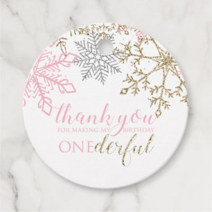 Winter ONEderland Thank you favour tag