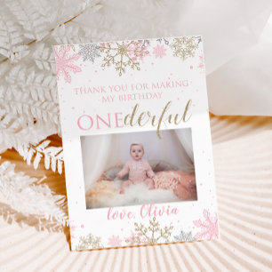 Winter ONEderland Thank You Photo Card Snowflakes