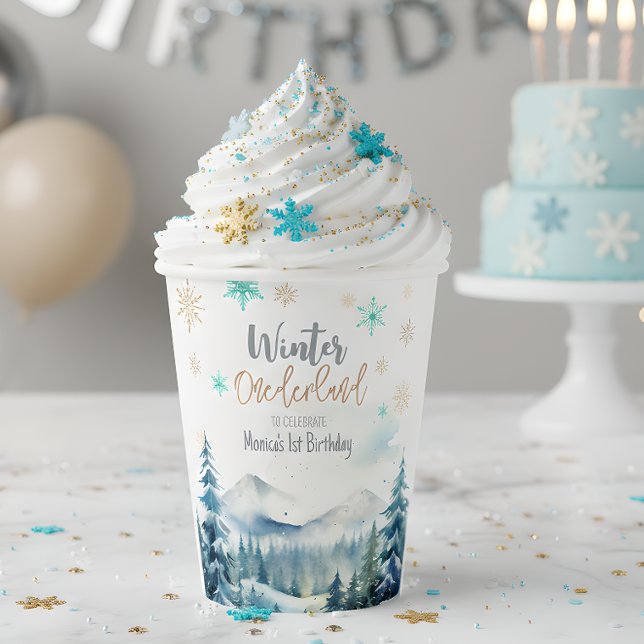 Winter onederland wonderful birthday paper cups (Creator Uploaded)