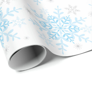 Winter ONEderland Wonderland Blue Silver Snowflake Wrapping Paper