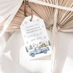 Winter Onederland Woodland Animals 1st Birthday Gift Tags