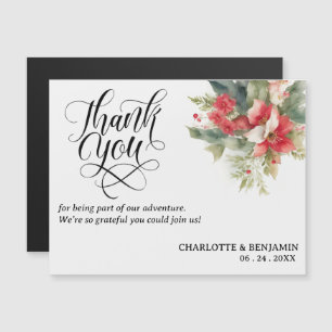 Winter or Christmas Thank You Wedding Magnet