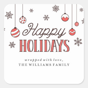 Winter Ornaments Christmas Present Labels