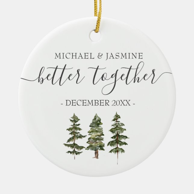 Winter Our First Christmas Better Together Tree Ceramic Tree Decoration (Front)