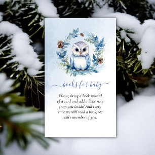 Winter Owl Baby Shower Books for Baby Enclosure Card