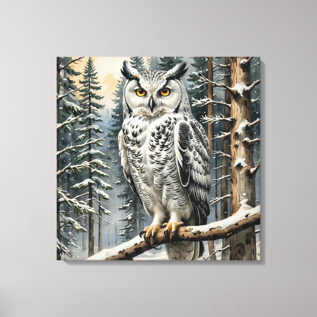 Winter Owl Canvas Art (Front)