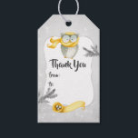 Winter Owl Christmas Baby Shower Gift Tags<br><div class="desc">Cute yellow and grey owl themed christmas baby shower gift tags featuring a mama owl,  a nest with eggs and a plaid pattern reverse customisable to your event specifics.</div>