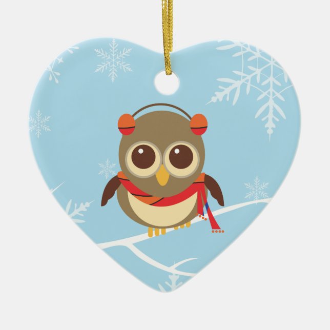 Winter Owl Christmas Ornament (Front)
