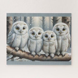 winter owl Christmas snow Jigsaw Puzzle