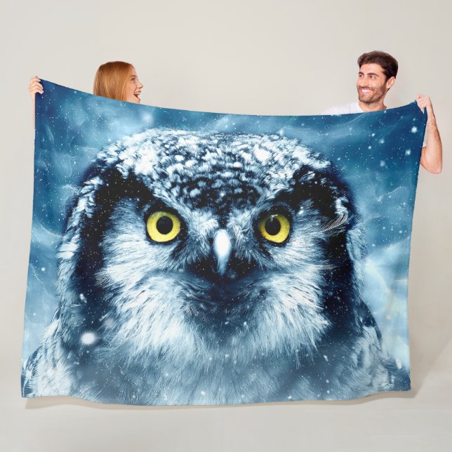WINTER OWL FLEECE BLANKET (In Situ)