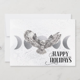 Winter Owl Happy Holidays Christmas Holiday Card