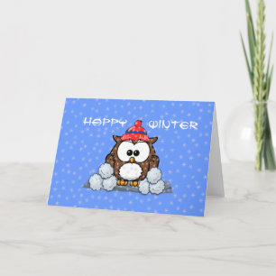 winter owl holiday card