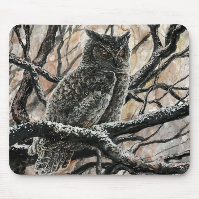 Winter Owl Mouse Pad (Front)