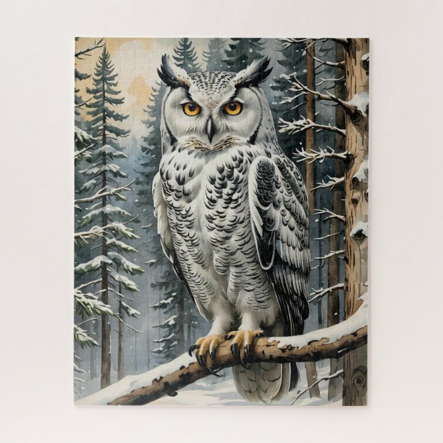 Winter Owl Puzzle (Vertical)