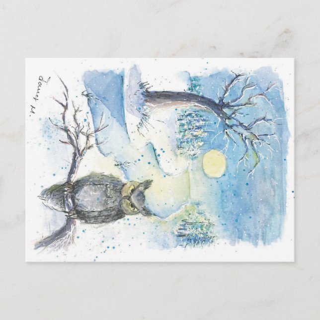 Winter owl season post card (Front)