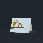 winter owls greeting holiday card<br><div class="desc">Cute Winter Greeting card. Look for matching owl postage.</div>