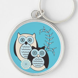 Winter Owls Keychain